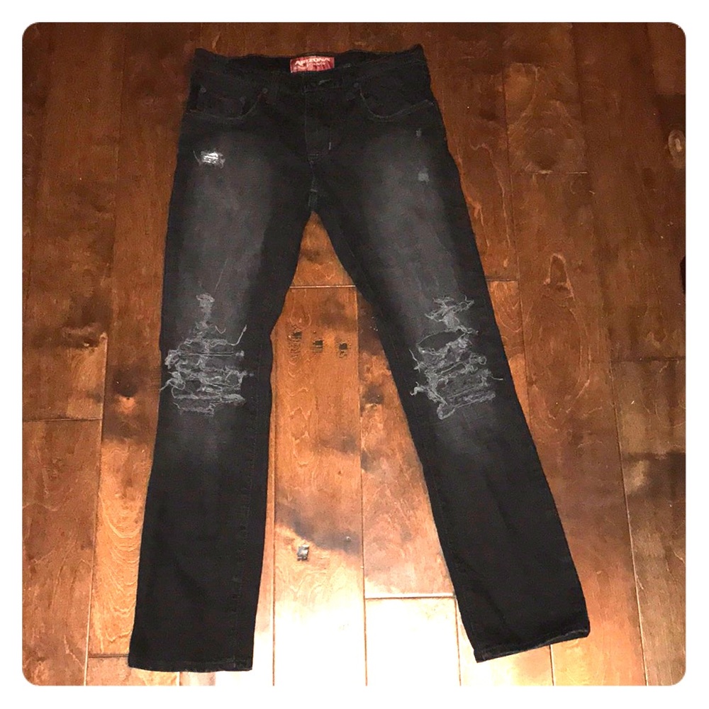 Distressed black jeans